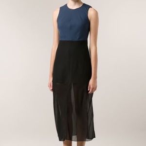 Theory Dalax Favas Silk & Wool Sheer Dress